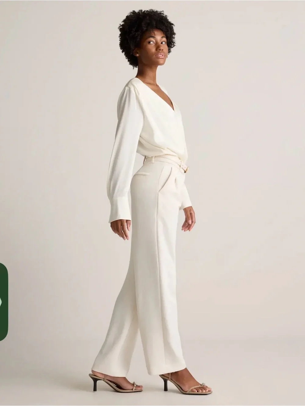 Quince Washable Silk Surplice | Size Medium | Cream - Picture 4 of 6